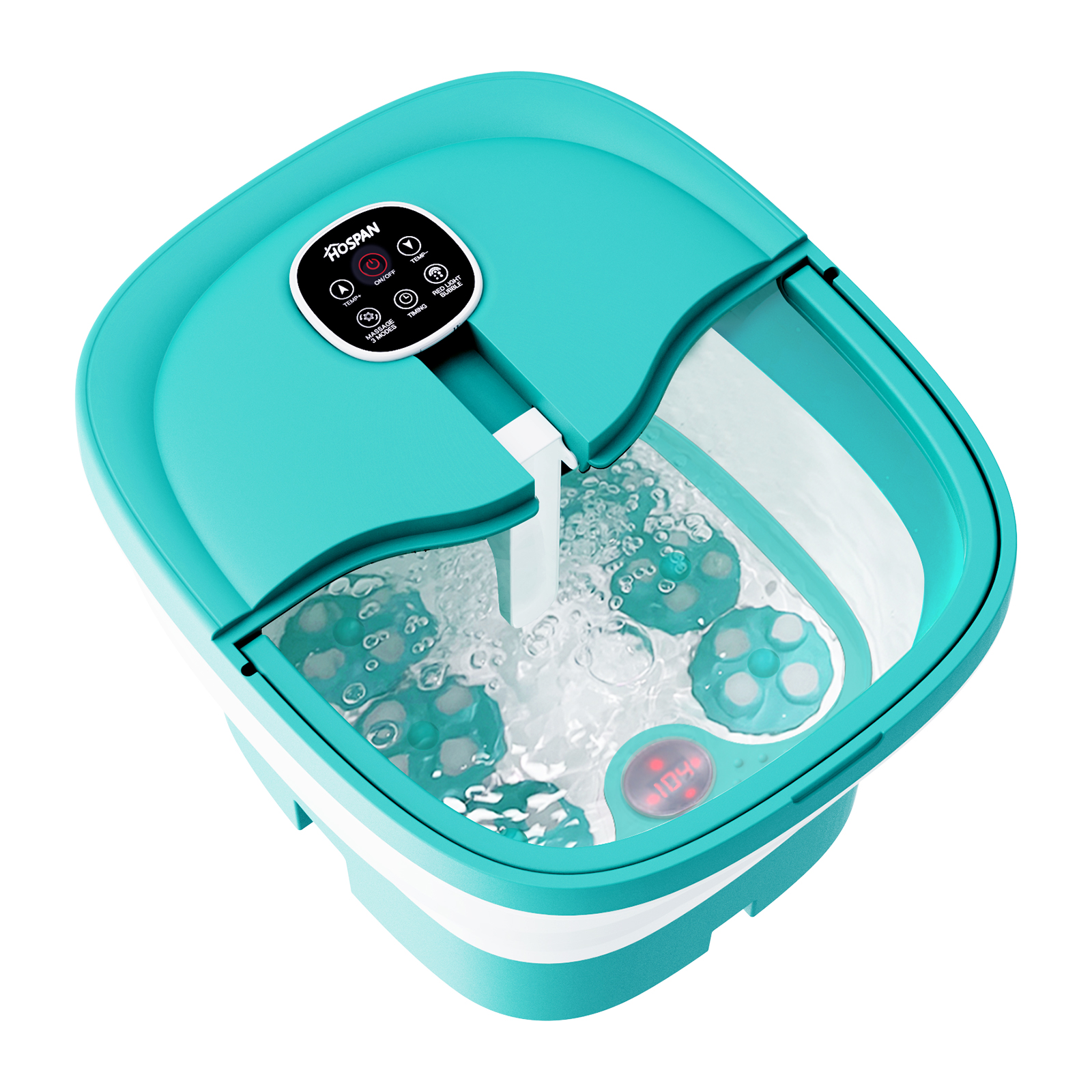 HOSPAN Collapsible Foot Spa Electric Rotary Massage, Sky Blue