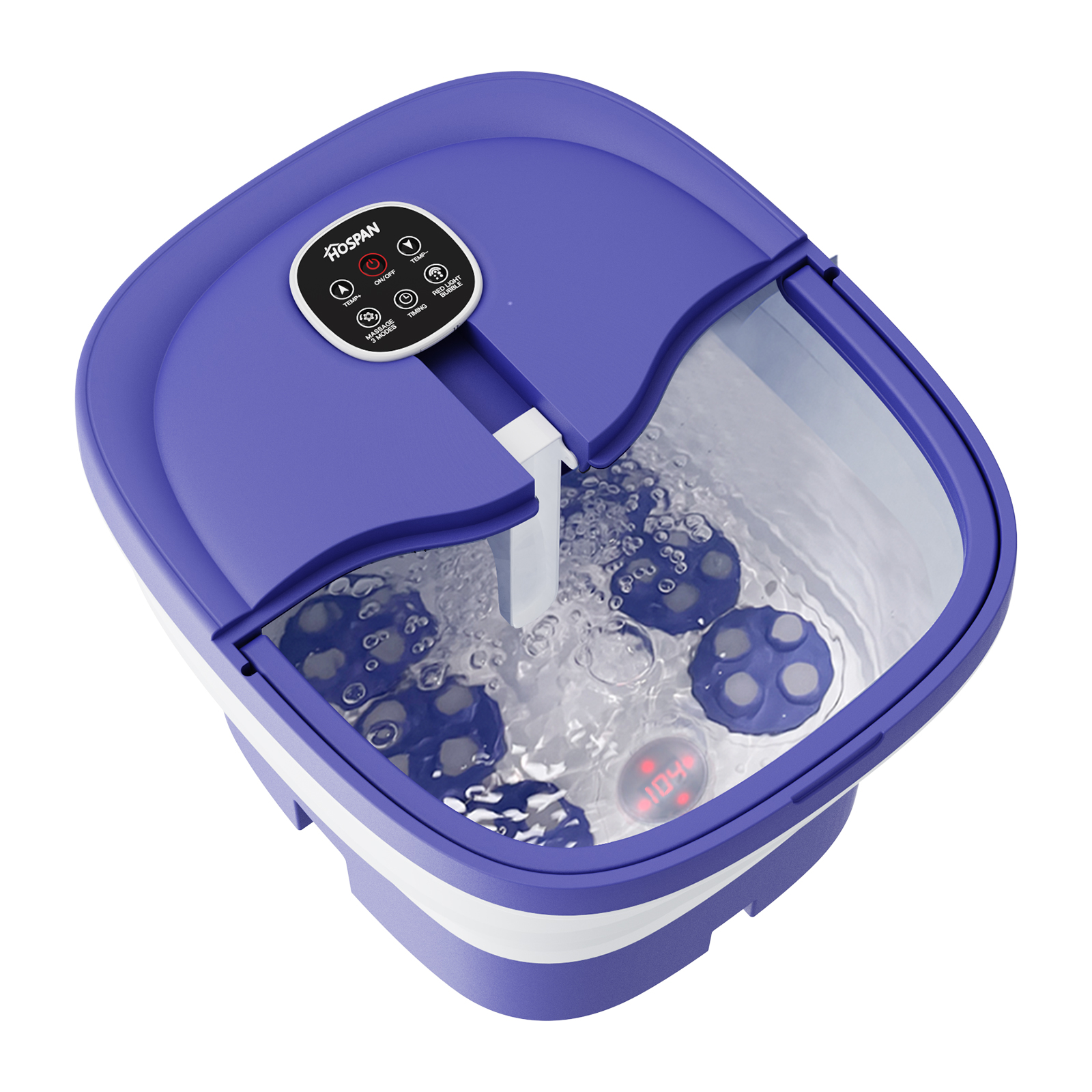 HOSPAN Collapsible Foot Spa Electric Rotary Massage, Blue